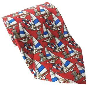Utopia Silk Nautical Necktie Sailboat Anchor